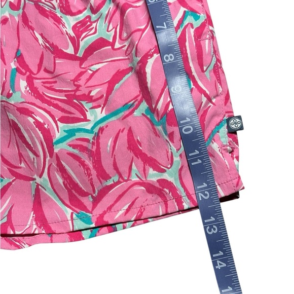 Lauren James Pink Floral Tulip Swim Board Nylon Athletic Gym Shorts Large - Picture 7 of 8
